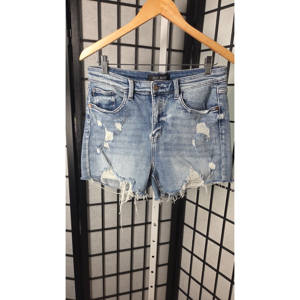 Judy Blue Distressed Y2k Boho Festival Denim Short Size Large